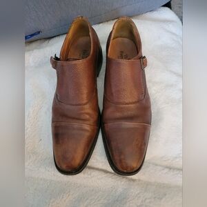Vintage Foundry Co. Men's 8 Newport Monk Strap Brown Pebbled Leather Dress Shoes